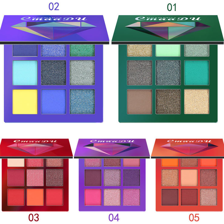 9-color eyeshadow Diamond bright eyeshadow Shine high-gloss eye shadow